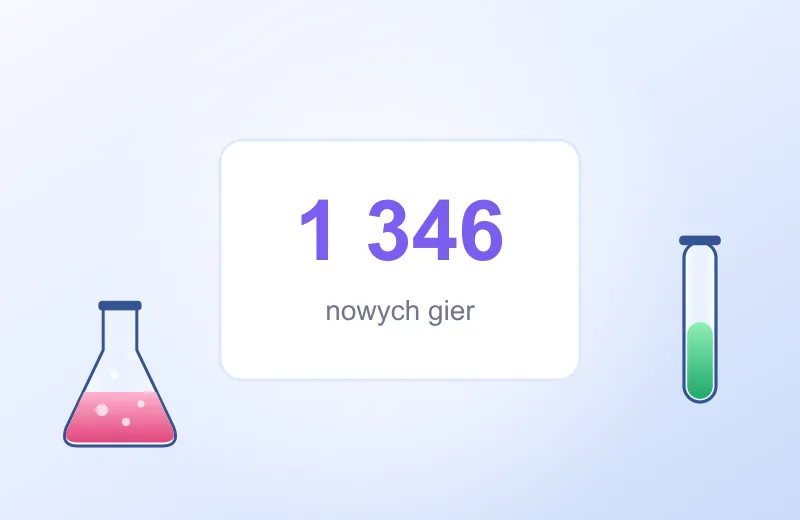 Karta z liczbą 1 346 nowych gier i kolba – gry w CasinoLab kasyno